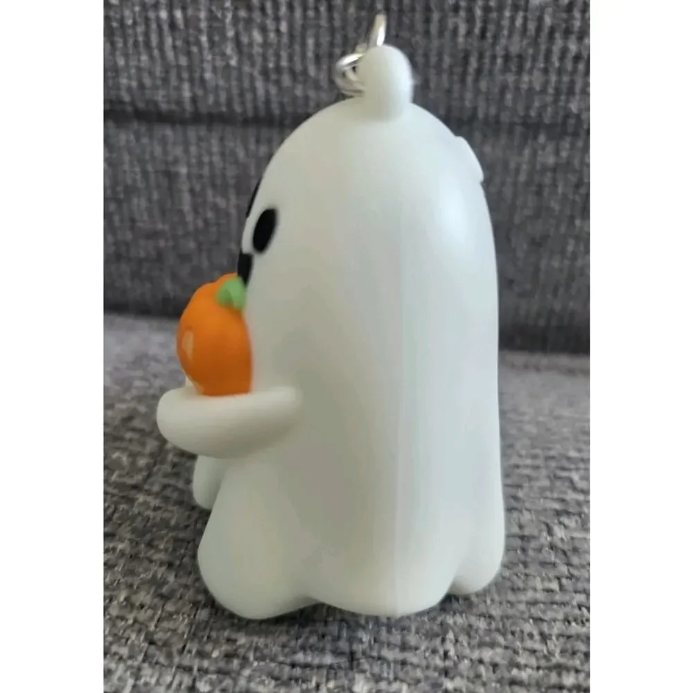 BBW Glow in the Dark, Light Up Ghost w/Pumpkin PocketBac Halloween Keychain